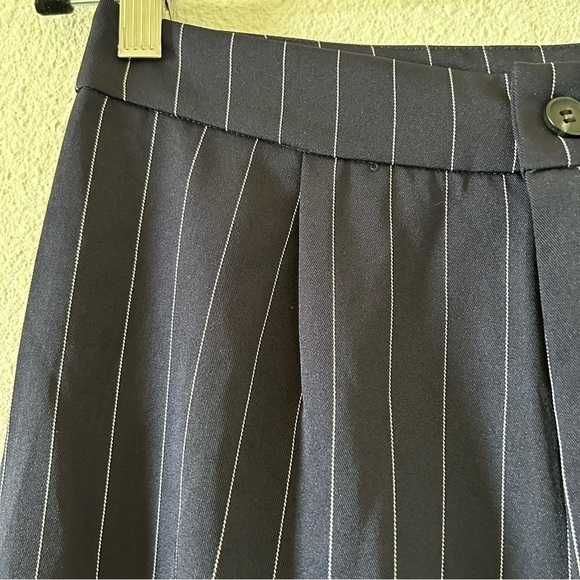 Blue White High Waist Wide Leg Trousers Women measurements 29” - Picture 5 of 7